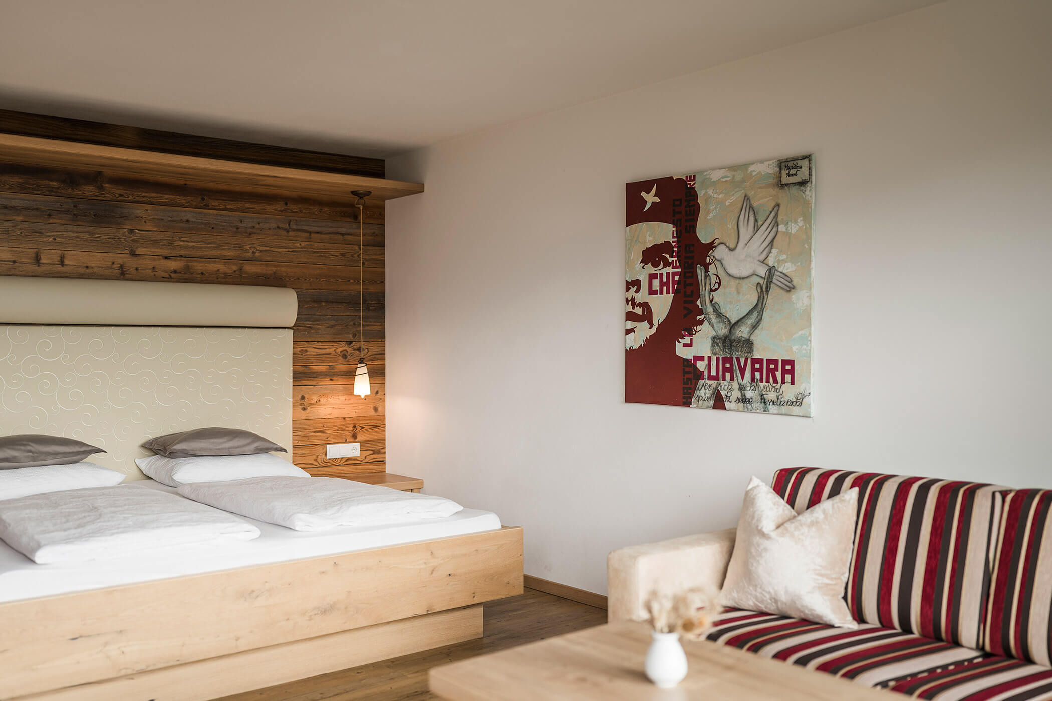 Zona notte e zona giorno nella Panorama suite